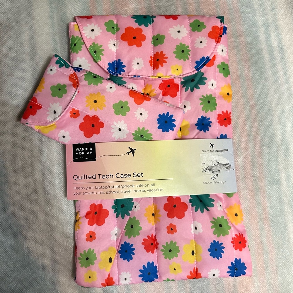 Quilted Tech Case Set for Travel with Laptop/Tablet/Phone protection. New!
